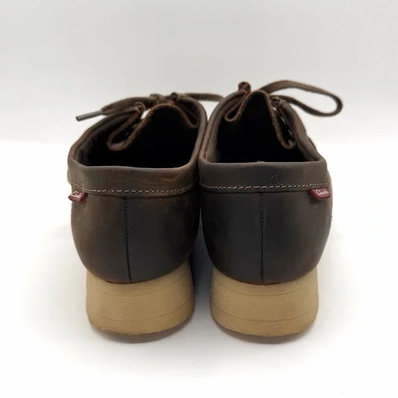 Clarks Wallabee Beeswax Shoes Brown Unixes Size 5 US Chukka EUC
